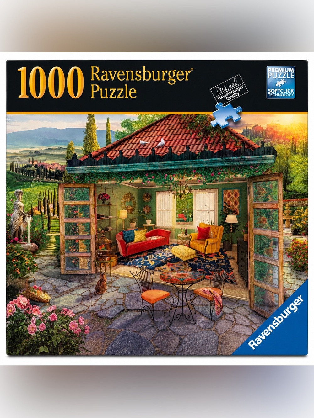 Ravensburger “Tuscan Oasis” 1000 Piece Puzzle Cozy Italian Villa Scene